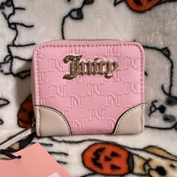 NWT Juicy Couture Blank Canvas Pink Zip Around Wallet - Picture 1 of 5